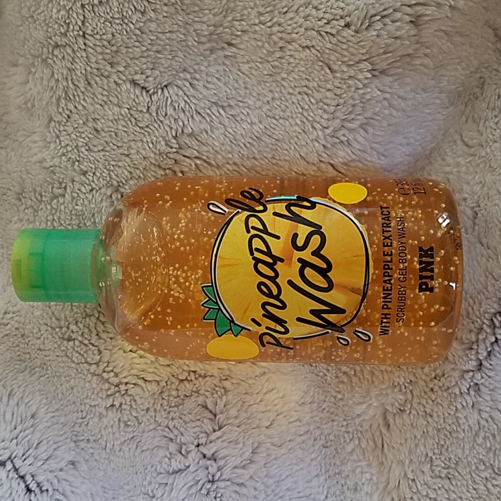 PINK Pineapple scrubby gel body wash